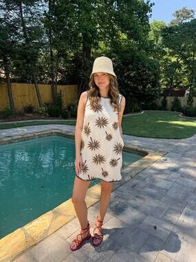 NEW TCEC palm springs mini dress in beige
